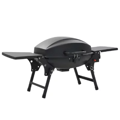 VIDAXL Barbecue &agrave; gaz portatif avec zone de cuisson Noir  - Noir