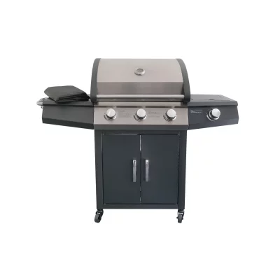 JARDIDECO Barbecue &agrave; gaz Soleto 3 br&ucirc;leurs + 1 br&ucirc;leur lat&eacute;ral -  
