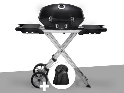 NAPOLEON Barbecue &agrave; gaz travel q pro 285x avec chariot pliant + housse de protection