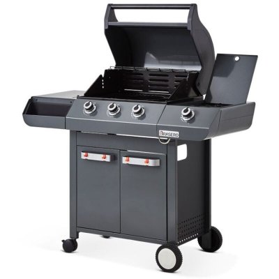 BRASERO Barbecue Emma Gun Metal 3 Feux + 1 Side - Flexigrill - Plancha Ronde + Housse