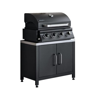 SWEEEK Barbecue gaz 4 br&ucirc;leurs +meuble cuisine ext&eacute;rieure