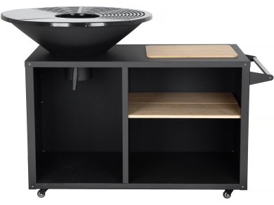 HABITAT ET JARDIN Barbecue plancha brasero &agrave; charbon et bois Mar&eacute;chal - &Oslash; 81 cm - Noir