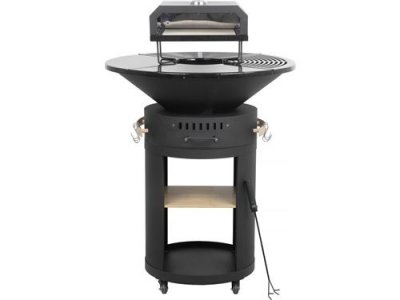  Barbecue plancha brasero avec four &agrave; pizza ""C&eacute;sar premium""- &Oslash; 81 cm - Noir