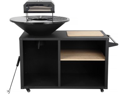  Barbecue plancha brasero avec four &agrave; pizza Mar&eacute;chal - &Oslash; 81 cm  - Noir