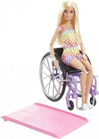 BARBIE  -  Fauteuil Roulant Blonde - Poup&eacute;e - 3 Ans Et +