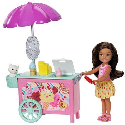 BARBIE  Club Chelsea Ice Cream Cart Doll  Playset