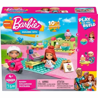 MEGA CONSTRUX Barbie - Coffret Boulangerie-Patisserie - Jeu de construction - Des 4 ans