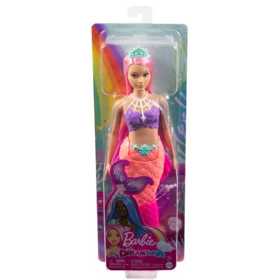 MATTEL Barbie Dreamtopia Poup&eacute;e Barbie Sir&egrave;ne Cheveux Roses, Ronde