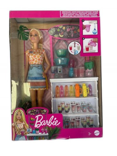 MATTEL Barbie ensemble de jeu Smoothie Bar filles 11 pcs
