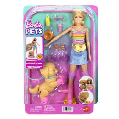 BARBIE  Poup&eacute;e Pets: Skate And Run With Puppy