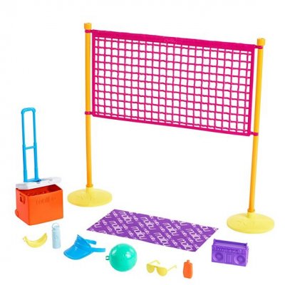 BARBIE  set de beachvolley Loves The Ocean rose/bleu 4-pi&egrave;ces