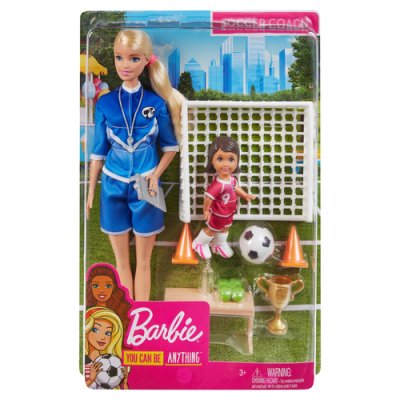 BARBIE  Soccer Coacher And Playset Doll Multicolore