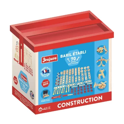 JEUJURA Baril 70 pi&egrave;ces en bois pour &eacute;tabli bois