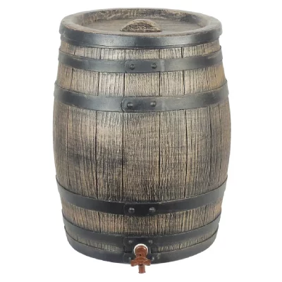 NATURE Baril d'eau de pluie avec aspect de bois 120L 50,5x66 cm Marron