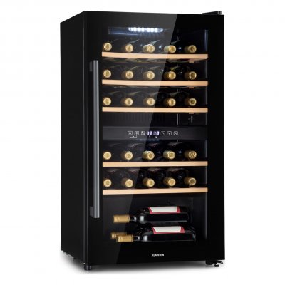 KLARSTEIN Barossa 29 Duo Cave &Agrave; Vin 29 Bouteilles 80 Litres 2 Zones Contr&ocirc;le Par Boutons Poussoirs