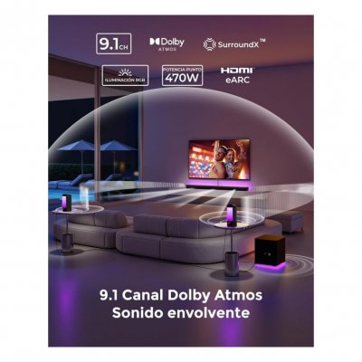UNISEX Barra de Sonido Ultimea Apollo S90 9.1 Surround 470W Bluetooth HDMI eARC Dolby Atmos