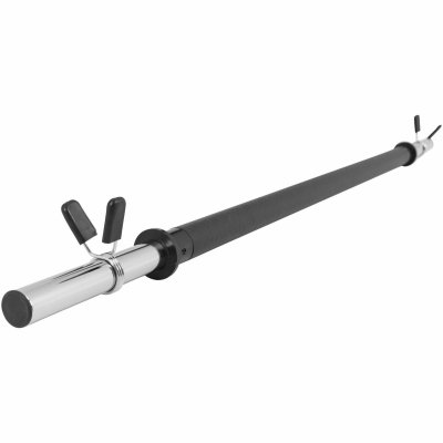 GORILLA SPORTS Barre d'a&eacute;robic l&eacute;g&egrave;re 130cm x 30mm avec embouts chrom&eacute;s