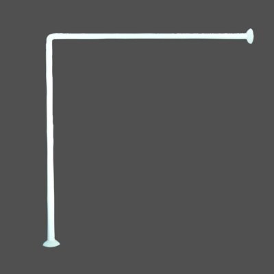 MSV Barre de douche d'angle 80x80cm, blanche