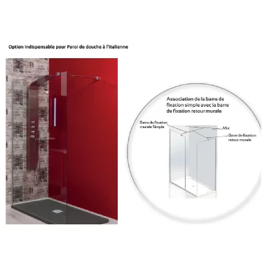 ONDEE Barre de fixation murale - Simple - Pour douche - 79 &agrave; 130cm
