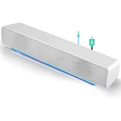 VENDOS85 Barre de Son Filaire avec LEB bleu 3W blanc 