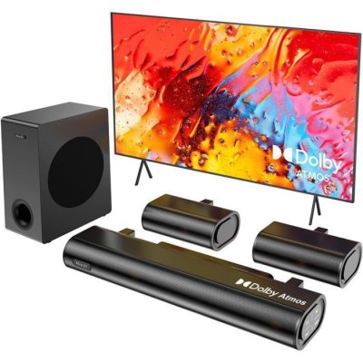 HIWILL Barre de Son -  - A51 - 5.1 Dolby Atmos - 380W - Enceintes Surround - Noir