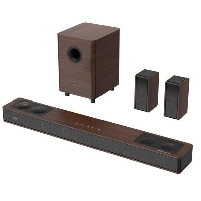 HIWILL Barre de son pour TV -Audio A534 800W 5.3.4 Dolby Atmos - Noyer