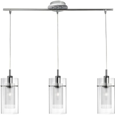 SEARCHLIGHT Barre duo1, en chrome et verre, 3 ampoules