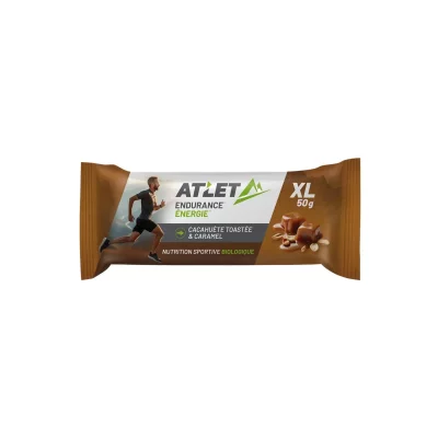 ATLET NUTRITION Barre &eacute;nerg&eacute;tique Bio caramel cacahu&egrave;tes toast&eacute;es 