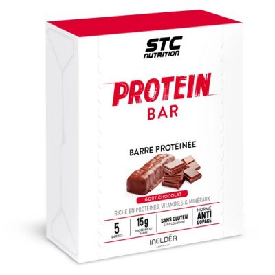 STC NUTRITION Barre proteinee  protein bar 5 barres de 45 g chocolat