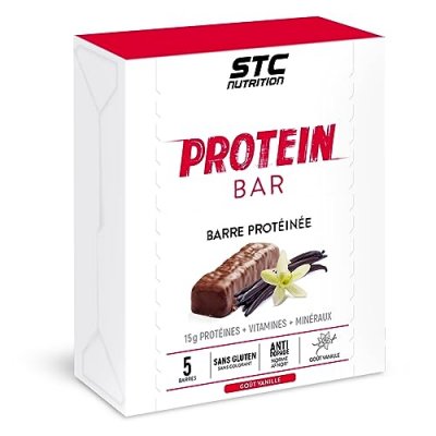 STC NUTRITION Barre proteinee  protein bar 5 barres de 45 g vanille