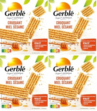 GERBLé Barres Miel S&eacute;same Gerble - La Boite De 18 - 162 G