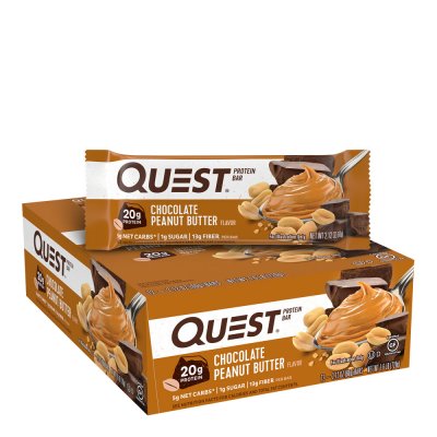 QUEST NUTRITION Barres proteinees  12x60g Beurre de cacahu&egrave;te au chocola  Proteine 
