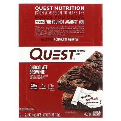 QUEST Barres proteinees  12x60g Brownie au chocolat  Nutrition Proteine 