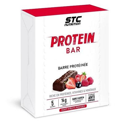 STC NUTRITION Barres proteinees  protein bar 5 x 45g fruits rouges