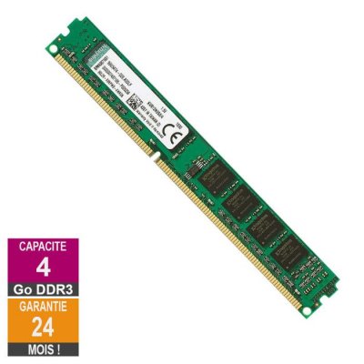 KINGSTON Barrette M&eacute;moire 4Go RAM DDR3  KVR13N9S8/4 DIMM PC3-10600U 