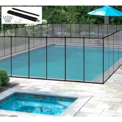 GIANTEX Barri&egrave;re de Piscine Pliable - COSTWAY - 360x125 cm - Tissu Textil&egrave;ne - R&egrave;gle Poteaux