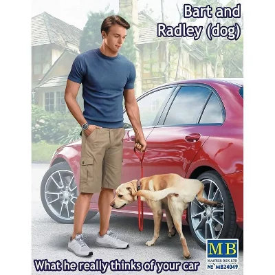 MASTERBOX Bart And Radley (dog) What He Really Thinks Of Your Car- 1:24e - Master Box Ltd.