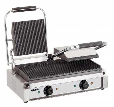 BARTSCHER  Barbecue &eacute;lectrique &agrave; Double Contact avec plaques de Cuisson