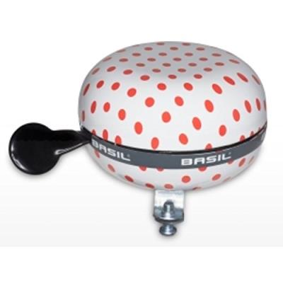 BASIL  big bell ding dong sonnette polka dot blanc rouge 80 mm