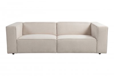 CASANOVA PARIS Basil - Canap&eacute; Droit Tissu Lisse 3 Places Beige