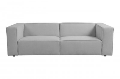 CASANOVA PARIS Basil - Canap&eacute; Droit Tissu Lisse 3 Places Gris Clair