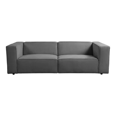 CASANOVA PARIS Basil - Canap&eacute; Droit Tissu Lisse 3 Places Gris Fonc&eacute;
