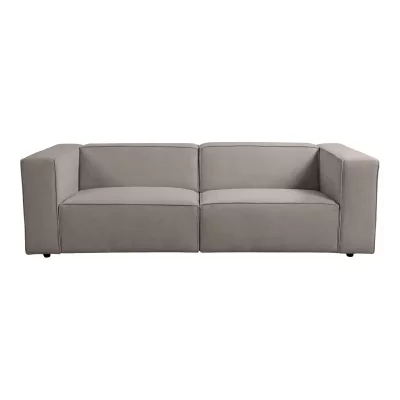 CASANOVA PARIS Basil - Canap&eacute; Droit Tissu Lisse 3 Places Taupe