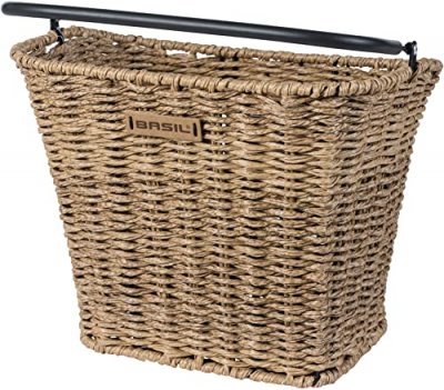 BASIL  panier Bremende v&eacute;lo en rotin pour 18 litres marron