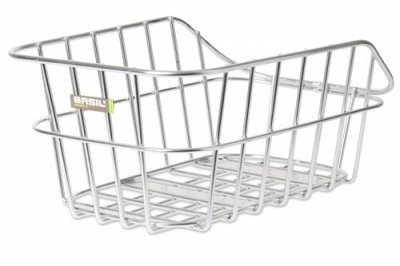 BASIL  panier de v&eacute;lo Centoderri&egrave;re 20 litres argent
