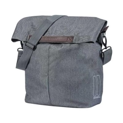 BASIL  - Sac V&eacute;lo Arri&egrave;re City Shopper R&eacute;fl.Gris Imperm&eacute;able 14-16L