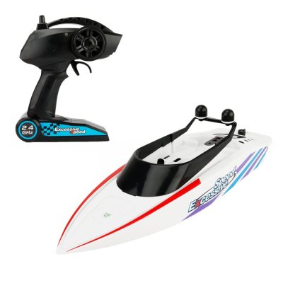 YONIS Bateau Radiocommand&eacute; 4 Canaux Jouet Manette Gaucher Course 14 Ans Blanc