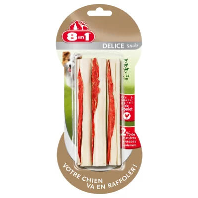 8IN1 B&acirc;tonnets fourr&eacute;s  Delights, poulet - 75 g (3 b&acirc;tonnets)