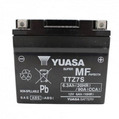 YUASA Batterie 12v 6 ah ytz7s mf haute performance prete a l'emploi (lg113xl70xh105)