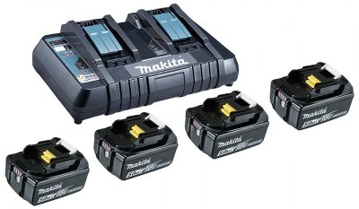 MAKITA Batterie 18V + kit d'alimentation &agrave; double carcasse Batterie 4x 5.0h